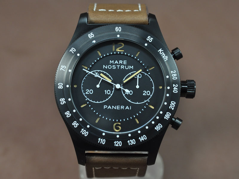 沛納海 Watches Radiomir 52mm PVD/LE 黑 文字盤 亞洲 自動機芯 搭 載 