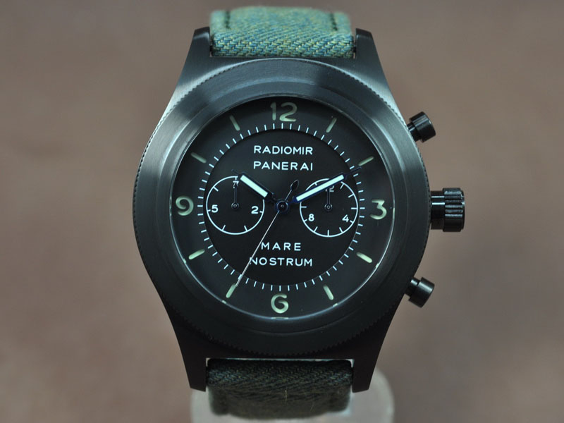 沛納海 Watches Radiomir 52mm PVD/LE 黑 文字盤 亞洲 自動機芯 搭 載  