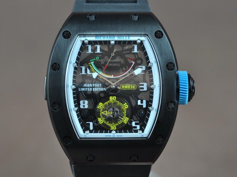 Richard Mille【男性用】RM036 黑色PVD錶殼動能顯示自動機械機芯