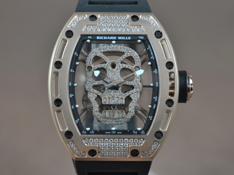 Richard Mille【男性用】RM052 18玫瑰金錶殼鑲嵌水鑽MIYOTA 6T51自動機芯