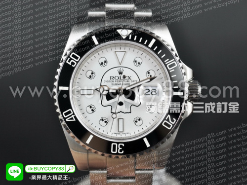勞力士【男性用】Submariner系列不銹鋼錶殼白色面盤2836自動機械機芯