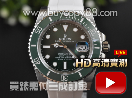 勞力士【男性用】Submariner潛航者型系列腕錶不銹鋼錶殼搭配綠色陶瓷圈2836-2自動機械機芯