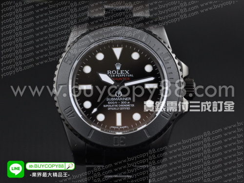 勞力士【男性用】Submariner Pro Hunter腕錶黑色PVD錶殼搭配黑色陶瓷圈2836-2自動機械機芯