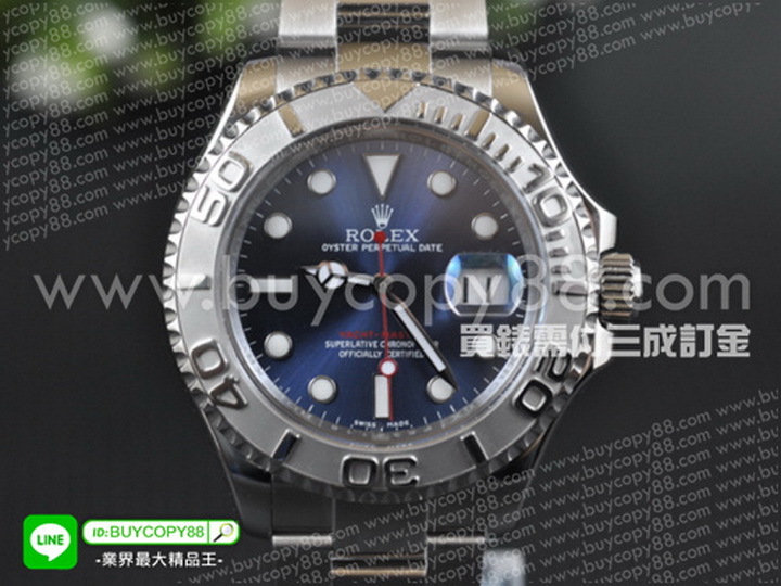 勞力士【男性用】Yacht Master遊艇名仕型腕錶不銹鋼錶殼藍色太陽紋面盤2836自動機械機芯