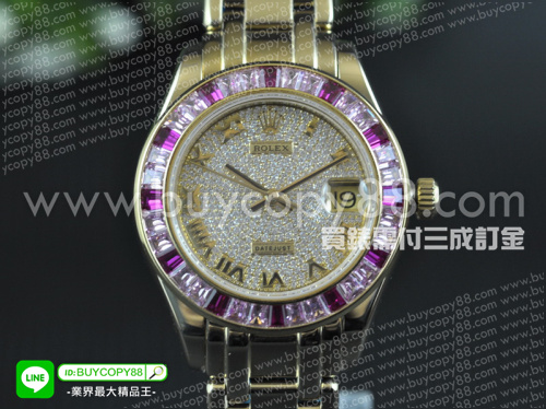 勞力士【女性用】Datejust日誌珍珠淑女型腕錶黃金錶殼鑽石面盤2836-2自動機械機芯