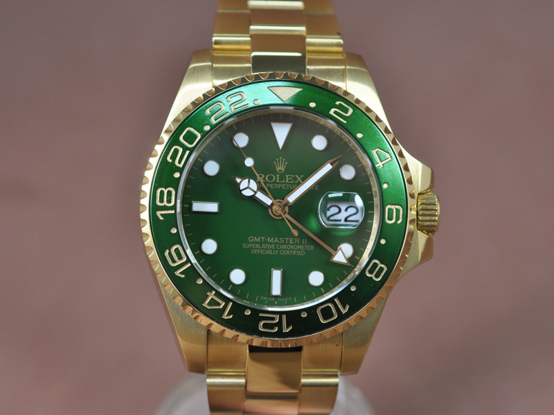 勞力士 Watches GMT Master 43mm YG Ceramiac 錶圈 綠 A-2836-2 自動機芯 搭 載  