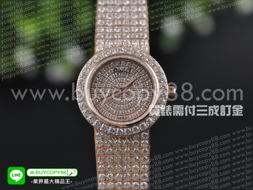 伯爵【女性用】Traditional傳統系列腕錶玫瑰金錶殼36.5mm 滿鑽面盤瑞士石英機芯