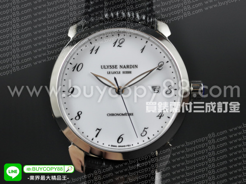 雅典【男性用】Classico自動系列不銹鋼錶殼白色面盤2813自動機械機芯