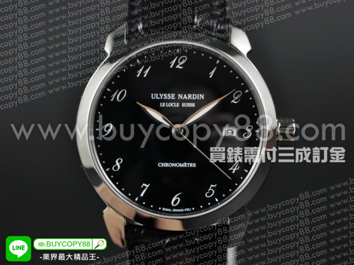 雅典【男性用】Classico自動系列不銹鋼錶殼黑色面盤2813自動機械機芯