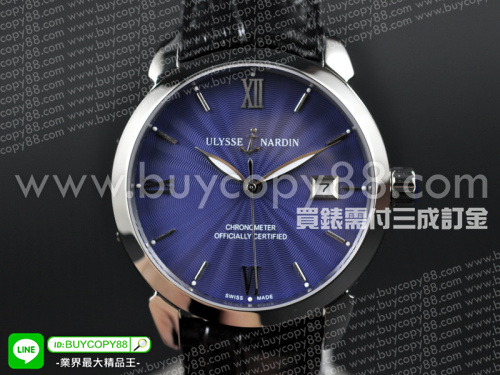 雅典【男性用】Classico自動系列不銹鋼錶殼藍色面盤2813自動機械機芯