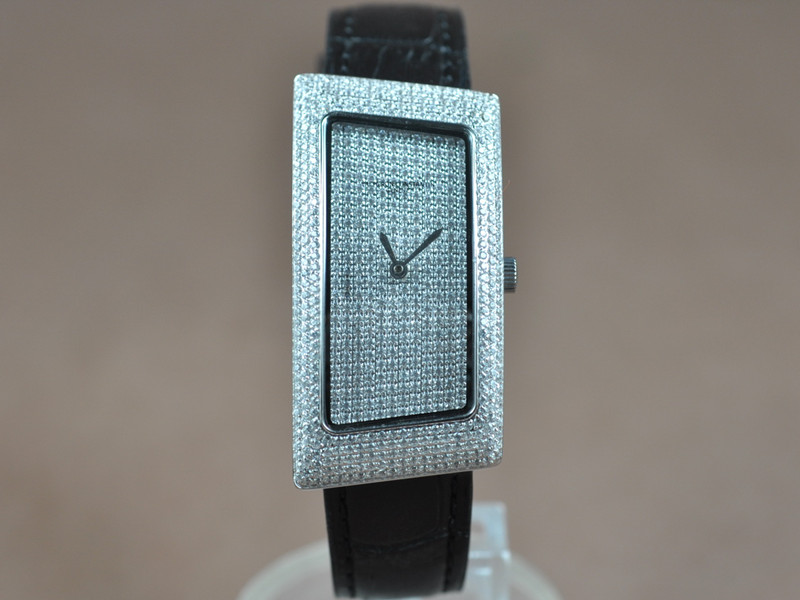 江詩丹頓【女性用】1972系列不銹鋼錶殼鑲嵌滿水鑽滿鑽面盤瑞士石英機芯