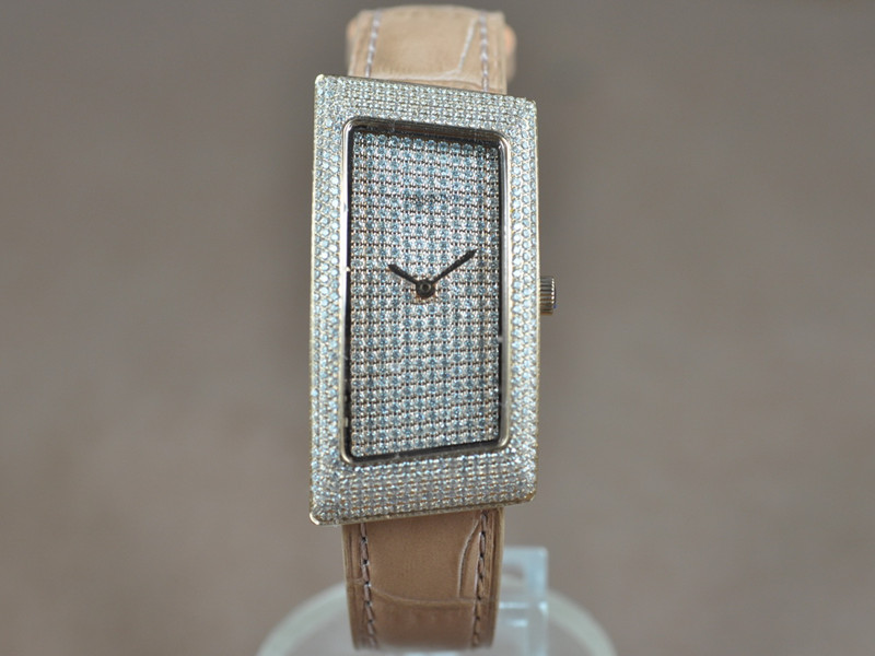 江詩丹頓【女性用】1972系列不銹鋼錶殼鑲嵌滿水鑽滿鑽面盤瑞士石英機芯