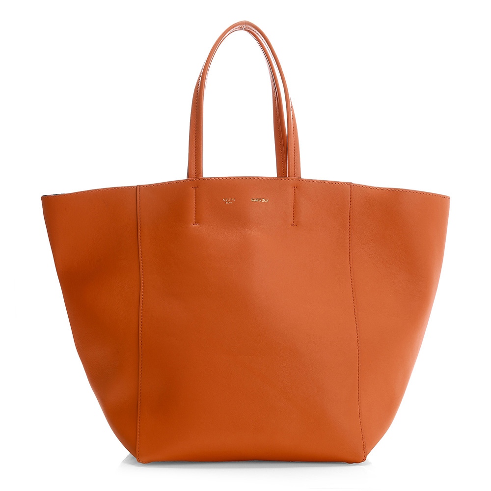 CELINE Cabas 原廠皮革肩背購物包 (橘色)