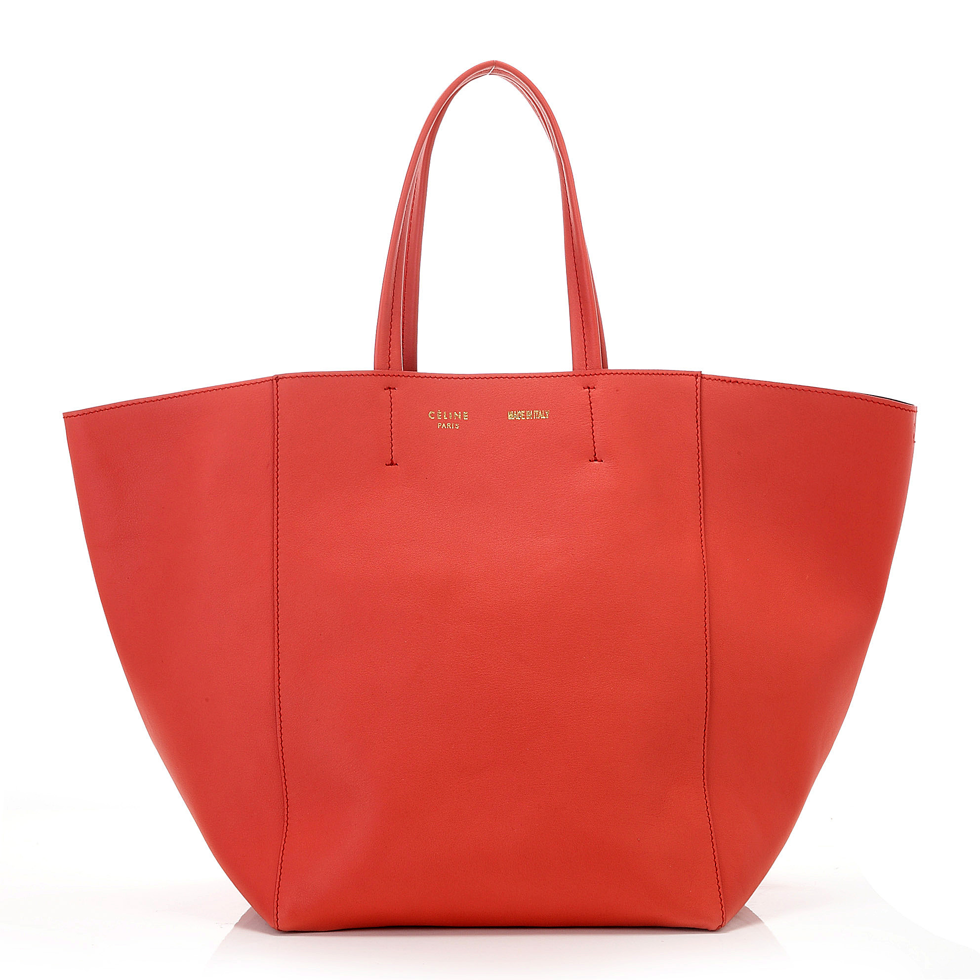 CELINE Cabas 原廠皮革肩背購物包 (紅色)