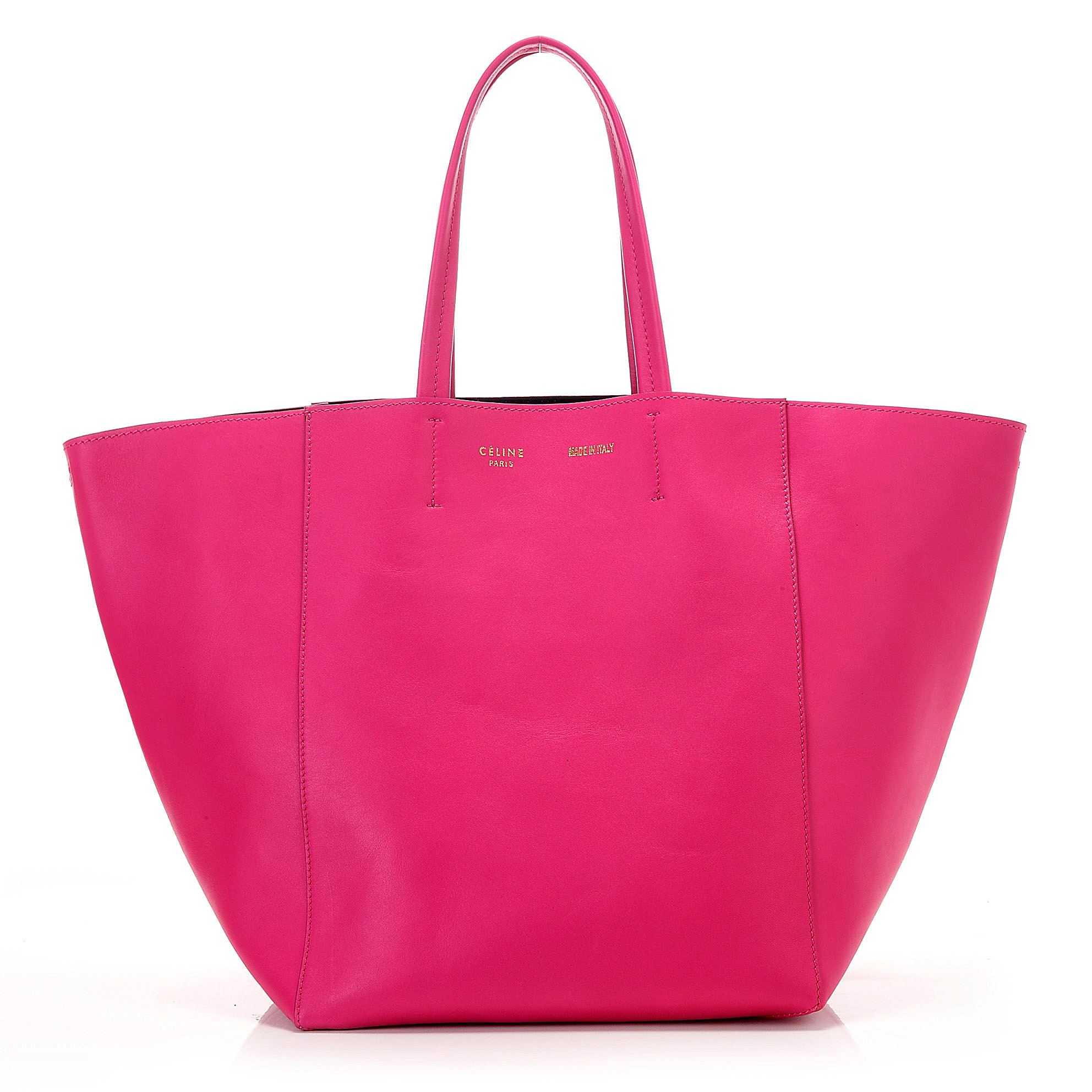 CELINE Cabas 原廠皮革肩背購物包 (玫瑰紅色)