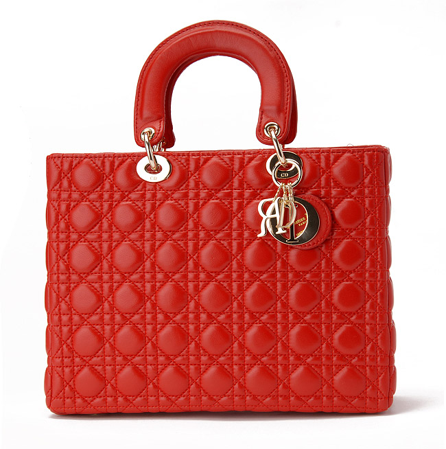 DIOR-Lady Dior-6323-re-go 經典菱格紋羊皮手提包