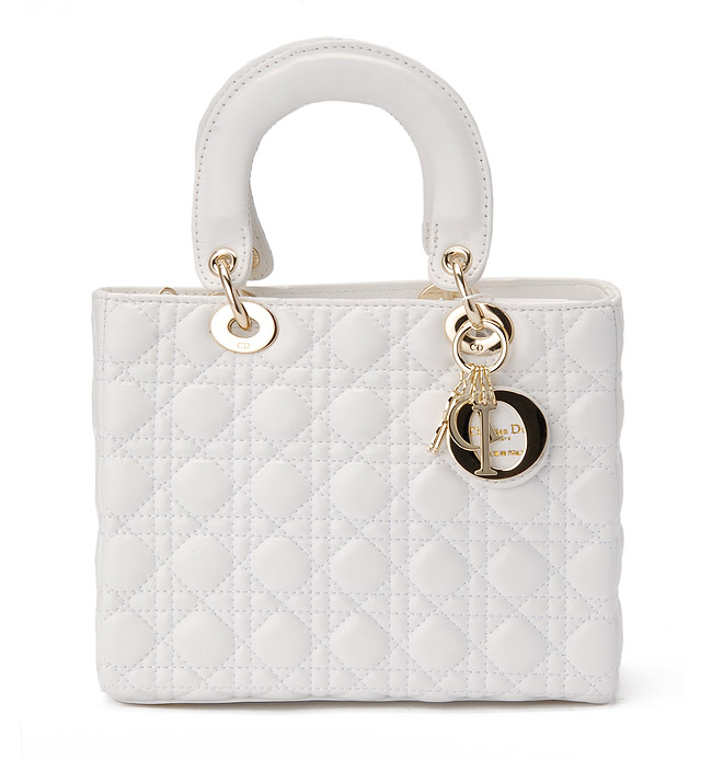 DIOR-Lady Dior-6325-wh-go 經典菱格紋羊皮手提包