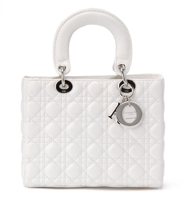 DIOR-Lady Dior-6325-wh-si 經典菱格紋羊皮手提包