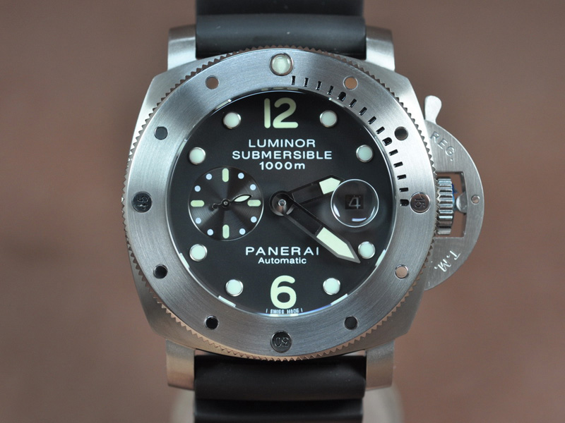 沛納海 Watches Submessible 47mm SS/RU 黑 文字盤 亞洲 21J 自動機芯 搭 載