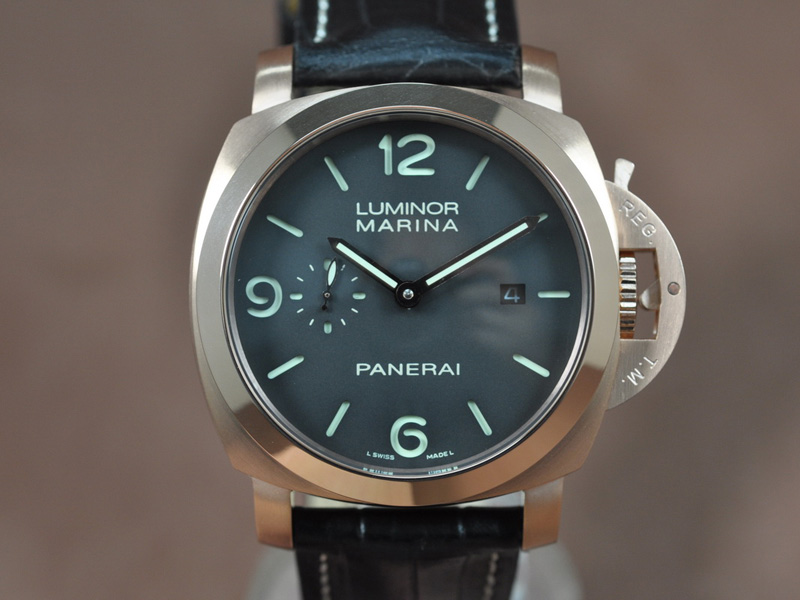 沛納海 Watches Luminor Marina 44mm SS/LE 黑 文字盤 Asia 自動機芯 搭 載 