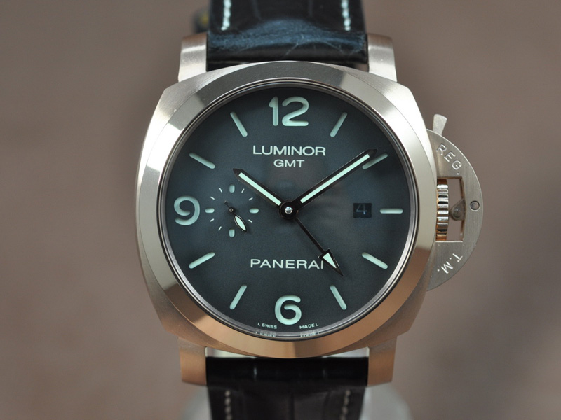 沛納海 Watches Luminor Marina GMT 44mm SS/LE 黑 文字盤 Asia 自動機芯 搭 載 21J 