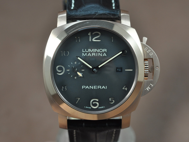 沛納海 Watches Luminor Marina 44mm SS/LE 黑 文字盤 Asia 自動機芯 搭 載  